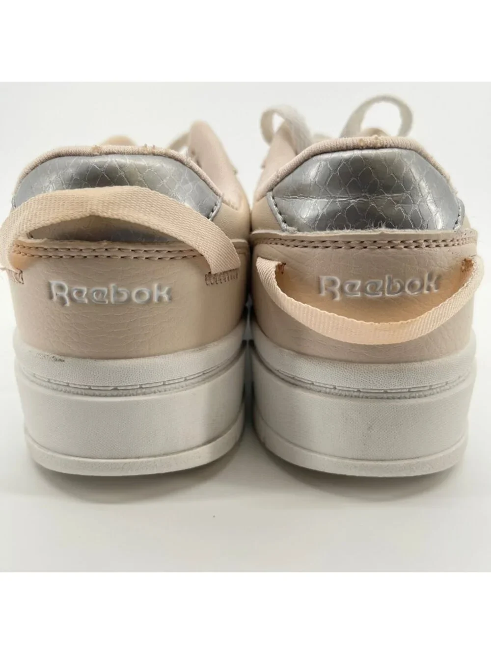 Reebok Club C Double Geo Boys Size 3Y Beige Athletic Lifestyle Shoes Sneakers